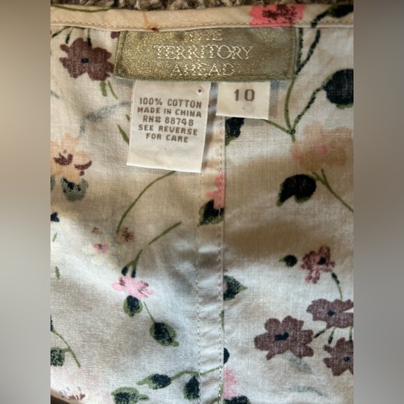 The Territory Ahead 100% cotton feminine floral dress size 10 - Picture 10 of 14